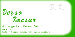 dezso kacsur business card